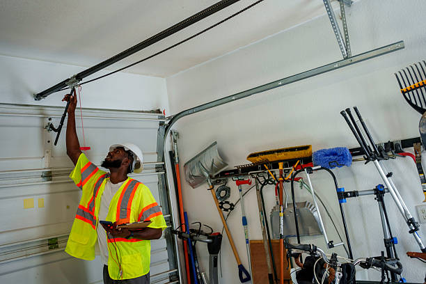Professional Garage Door Installation technician working in Herricks, NY
